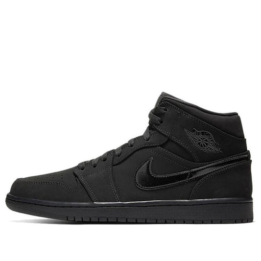 Air Jordan 1 Mid 'Triple Black Suede'  554724-056 Epochal Sneaker