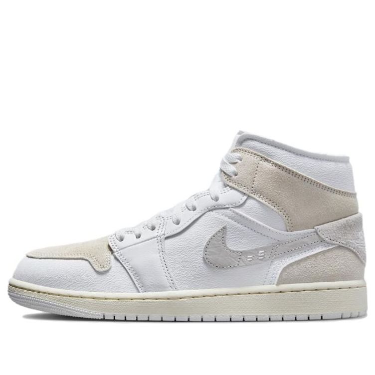 Air Jordan 1 Mid SE Craft 'Inside Out White Grey'  DM9652-120 Classic Sneakers