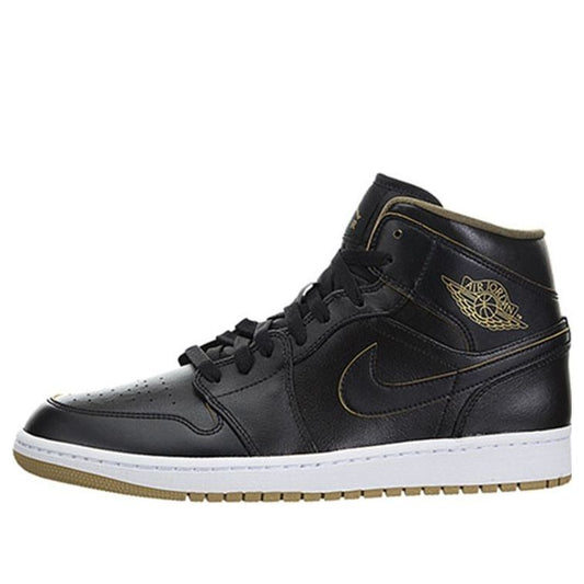 Air Jordan 1 Mid 'Black Gold'  554724-042 Iconic Trainers