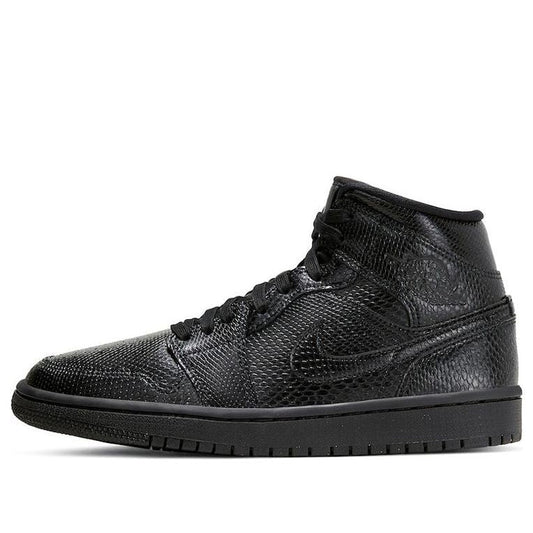 (WMNS) Air Jordan 1 Mid 'Black Snakeskin'  BQ6472-010 Cultural Kicks